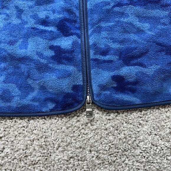 Peter Millar Mens Large Golf Vest Crown Micro Shearling Fleece Camo Print Blue - Picture 4 of 11